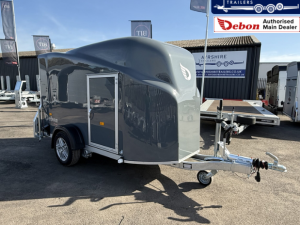 Debon Cargo 1300 Box Trailer with Side Access Door and Alloys, 3.0m x 1.52m x 1.65m, Single Axle, 1,300kg - Grey