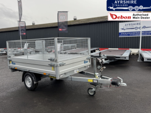 Ex-Demo Debon PWO 1500 LUX Tipper Trailer, 2,5m x 1.6m, 1,500kg, Single Axle With Upgraded Mesh Sides