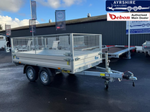 Debon PW1.2 Tipper Trailer with Upgraded Mesh Sides, 3.0m x 1.6m, 2,600kg, Twin Axle