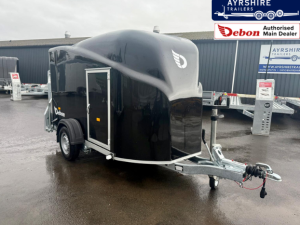 Debon Cargo 1300 Box Trailer with Side Access Door, 3.0m x 1.52m x 1.65m, Single Axle, 1,300kg - Black