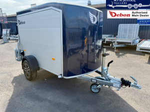 Debon C255 Box Trailer - Aluminium sides + Side Door & Upgraded Alloy Wheels, 2.55m x 1.25m x 1.55m, Single Axle, 1,300kg with Upgraded Alloy Wheels